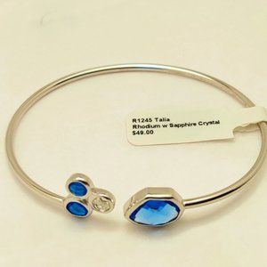 Talia Bracelet Rhodium with Sapphire Crystal